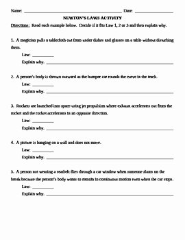 Newton&amp;#039;s Laws Worksheet Answers Awesome Practice with Newton S Law Worksheet by Kdema