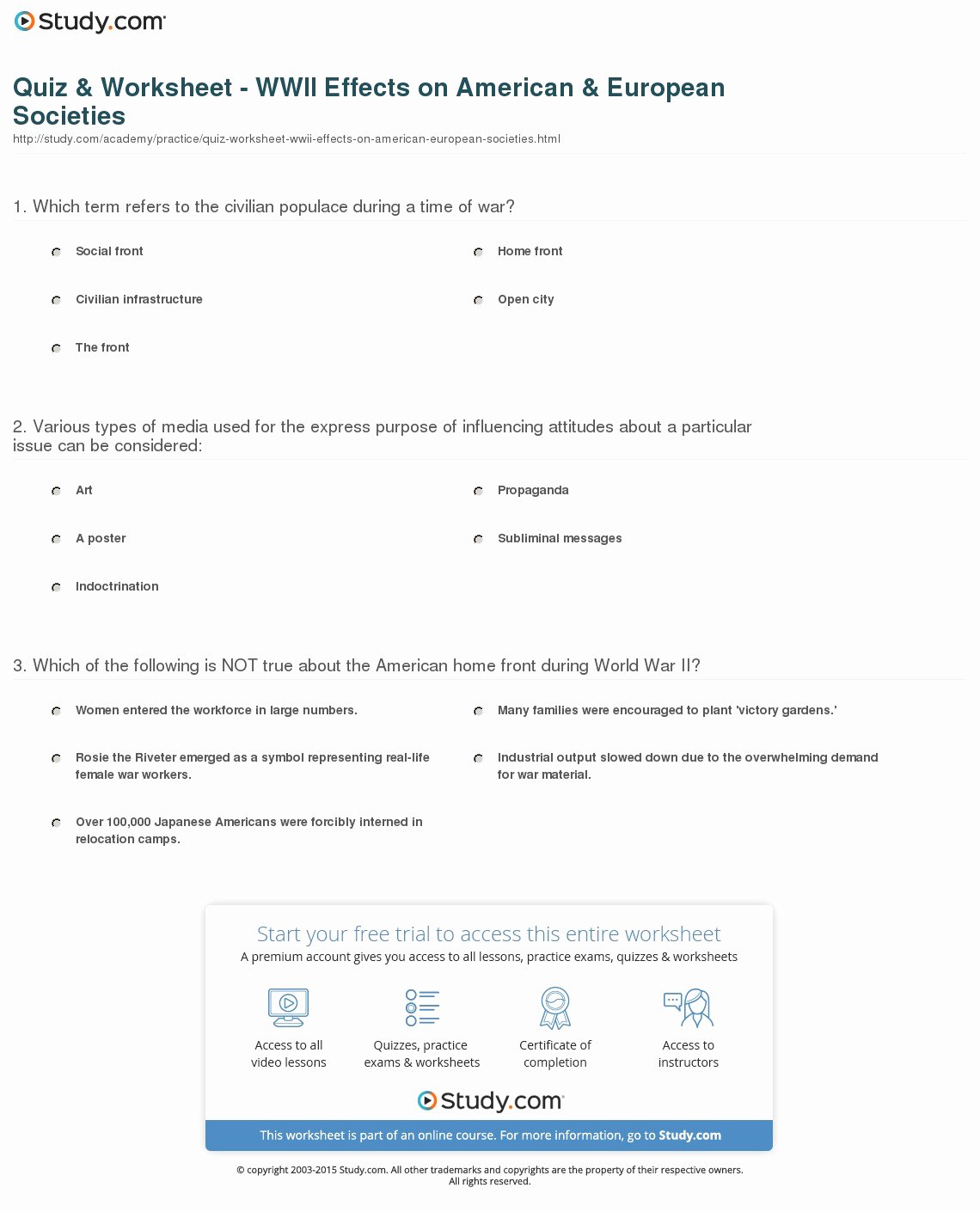 Newton&amp;#039;s Second Law Worksheet Answers Awesome Quiz &amp; Worksheet Wwii Effects On American &amp; European