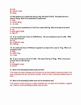 Newton&amp;#039;s Second Law Worksheet Answers Lovely Newton S Second Law Of Motion Practice Problems by Paige