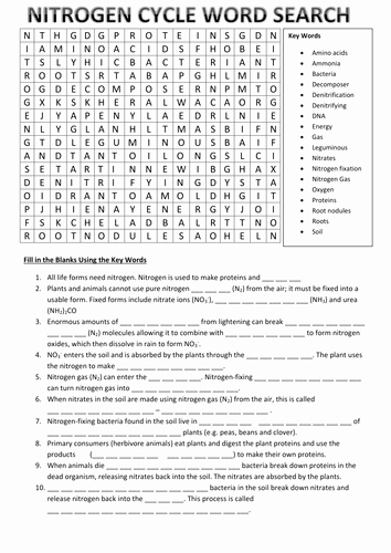 Nitrogen Cycle Worksheet Answer Key Inspirational Nitrogen Cycle Word Search &amp; Dart Activity by Triche