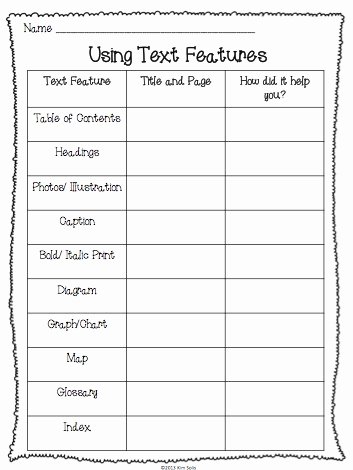Nonfiction Text Features Worksheet Awesome Non Fiction Text Features Study Plus A Few Freebies