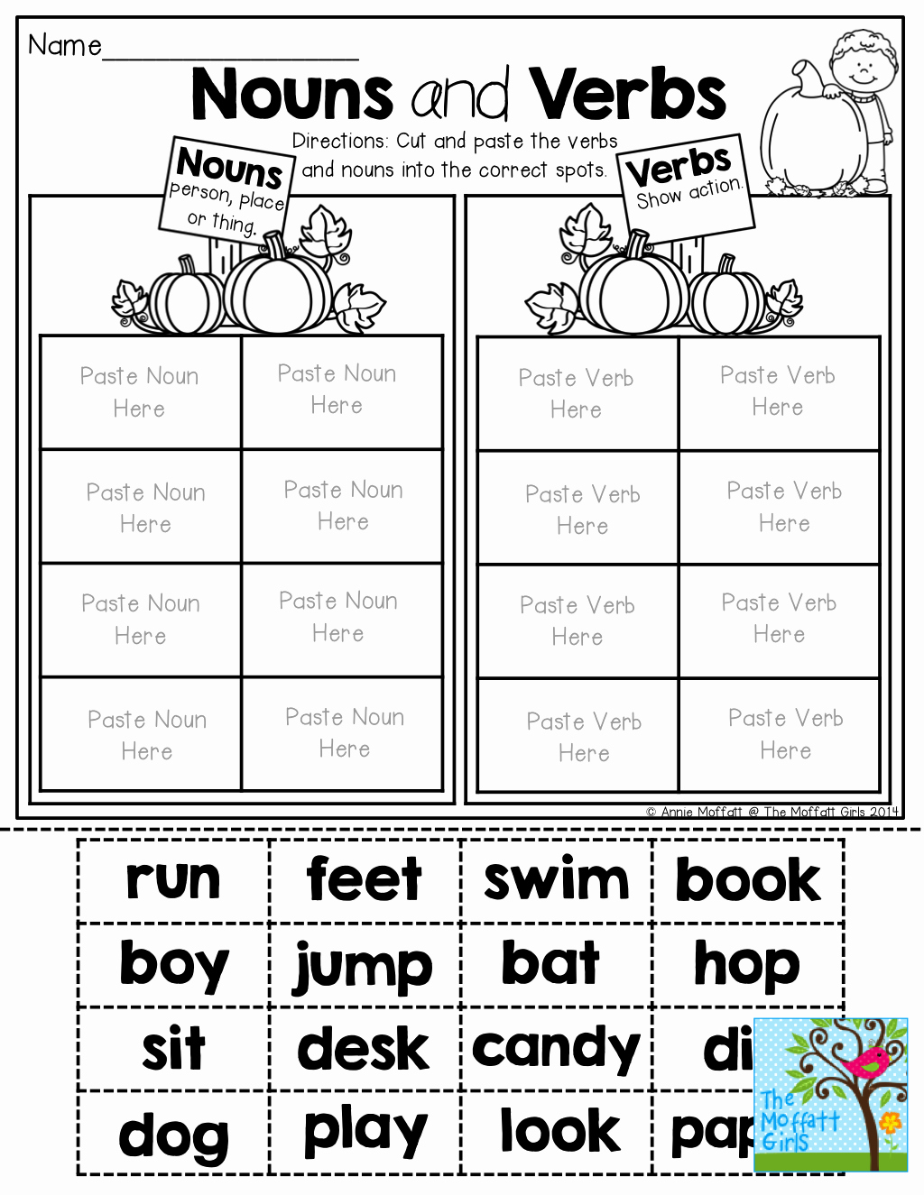 Grammar Worksheet Noun Verb Adjective