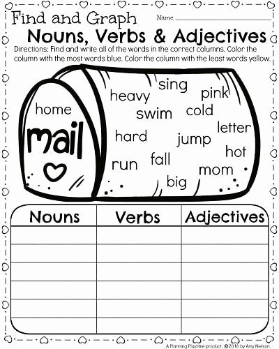 50 Nouns And Verbs Worksheet