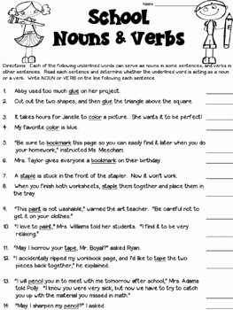 Nouns and Verbs Worksheet Inspirational Nouns &amp; Verbs Worksheet Freebie Multiple Meaning Words