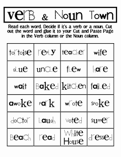 Nouns and Verbs Worksheet Lovely the First Grade Sweet Life Cut and Paste Worksheets for