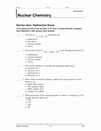 Nuclear Chemistry Worksheet Answer Key Best Of Nuclear Chemistry Tests and Answer Key by Adnanansari