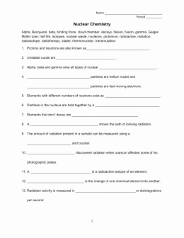 Nuclear Chemistry Worksheet Answers Awesome Nuclear Chemistry Test Review