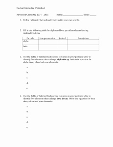 Nuclear Chemistry Worksheet K Best Of Challenge Nuclear Decay Worksheet