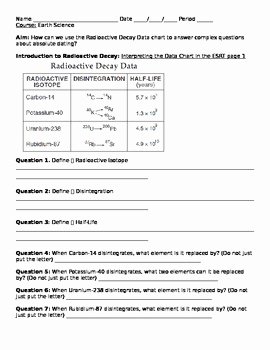 Nuclear Decay Worksheet Answer Key Best Of Radioactive Decay Worksheet Answers
