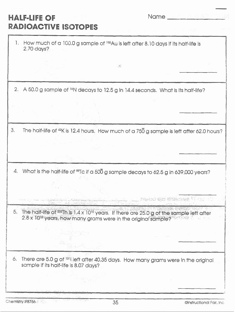 Nuclear Decay Worksheet Answer Key Unique Nuclear Decay Worksheet Chemistry if8766