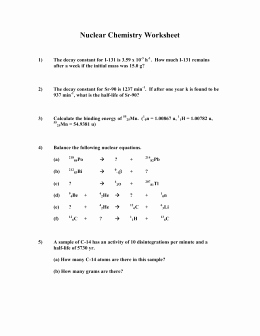 Nuclear Decay Worksheet Answers Chemistry Inspirational Radioactive Dating Game Directions Questions