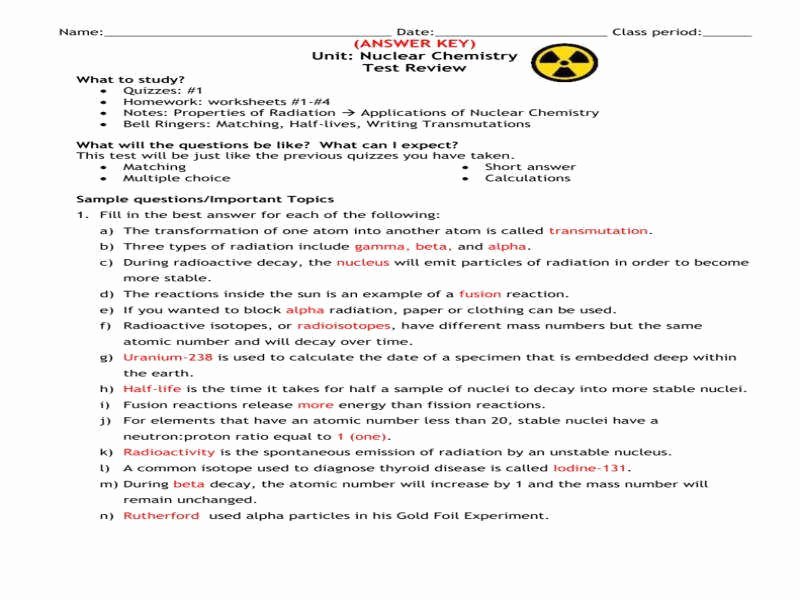 Nuclear Decay Worksheet Answers Lovely Radioactive Decay Worksheet