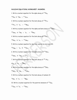 Nuclear Equations Worksheet Answers Luxury Nuclear Equations Worksheet Answers Typepad