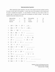 Nuclear Reactions Worksheet Answers Awesome Nuclear Balance Worksheet Balancing Nuclear Equations