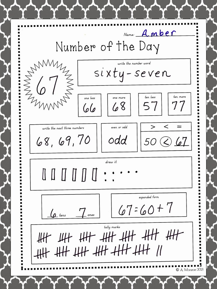 Number Of the Day Worksheet Beautiful School is A Happy Place Number Of the Day Mid Winter