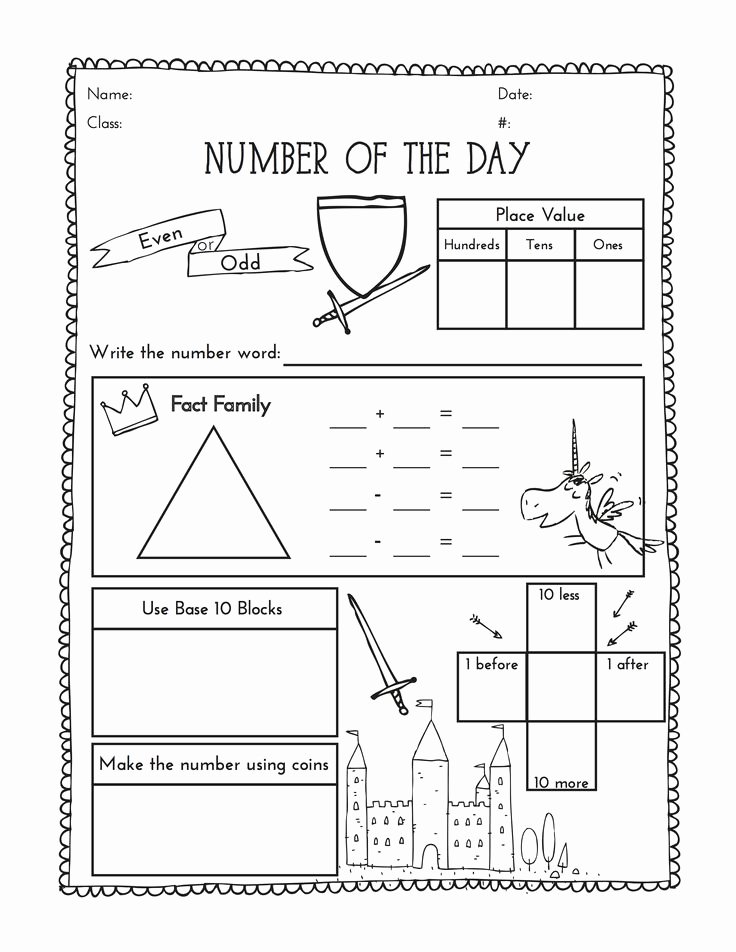 50-number-of-the-day-worksheet