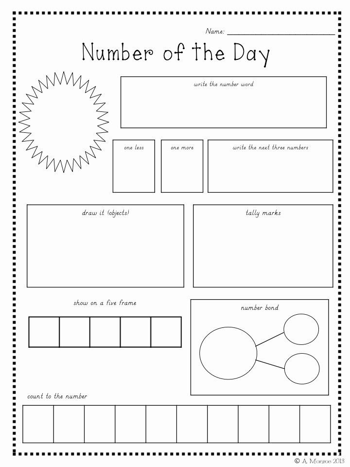 50 Number Of The Day Worksheet