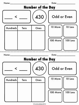 Number Of the Day Worksheet Unique Number Of the Day Worksheets