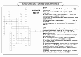 Nutrient Cycles Worksheet Answers Elegant Gcse Crossword Pack On Nutrient Cycles Carbon and