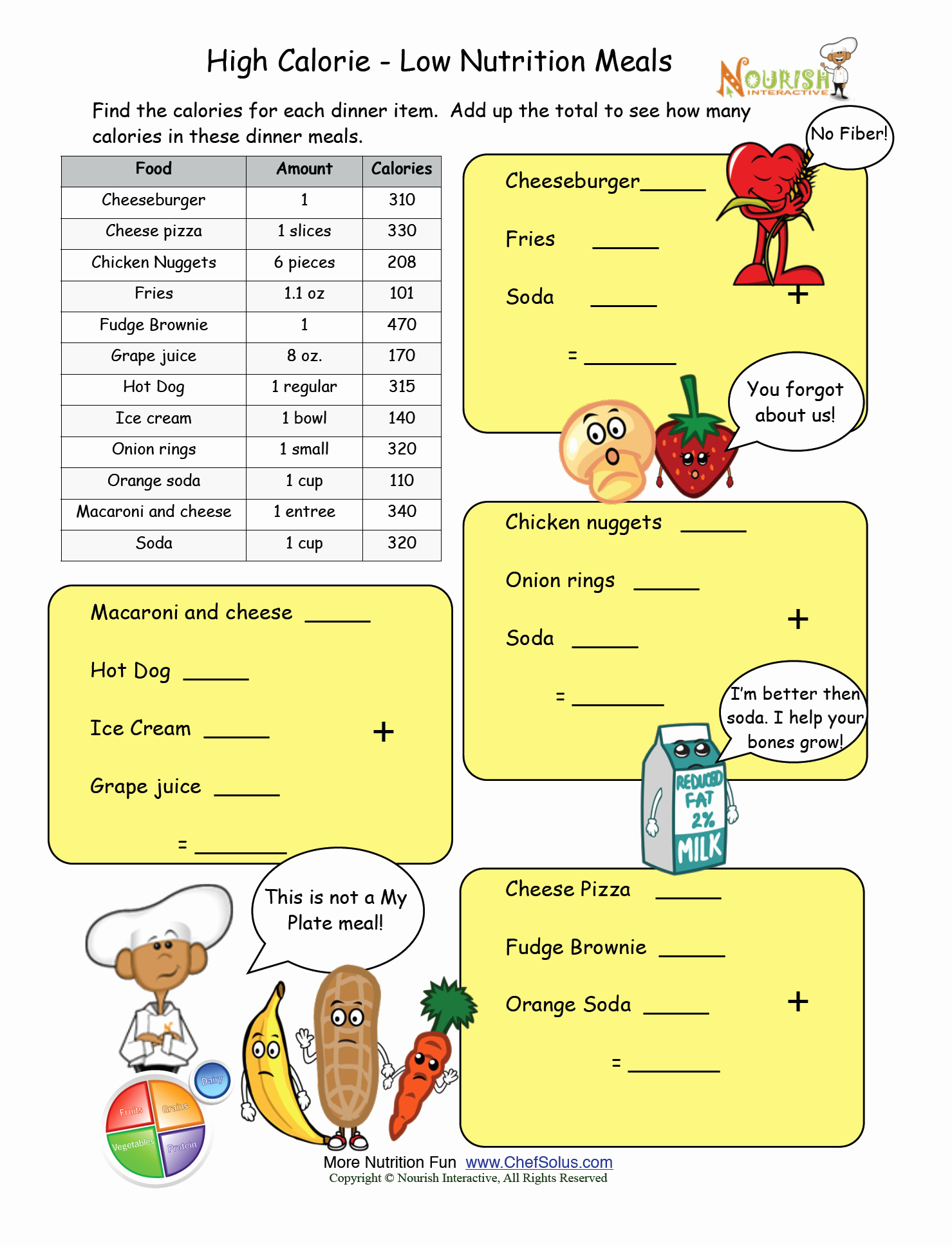 50 Nutrition Label Worksheet Answer Key