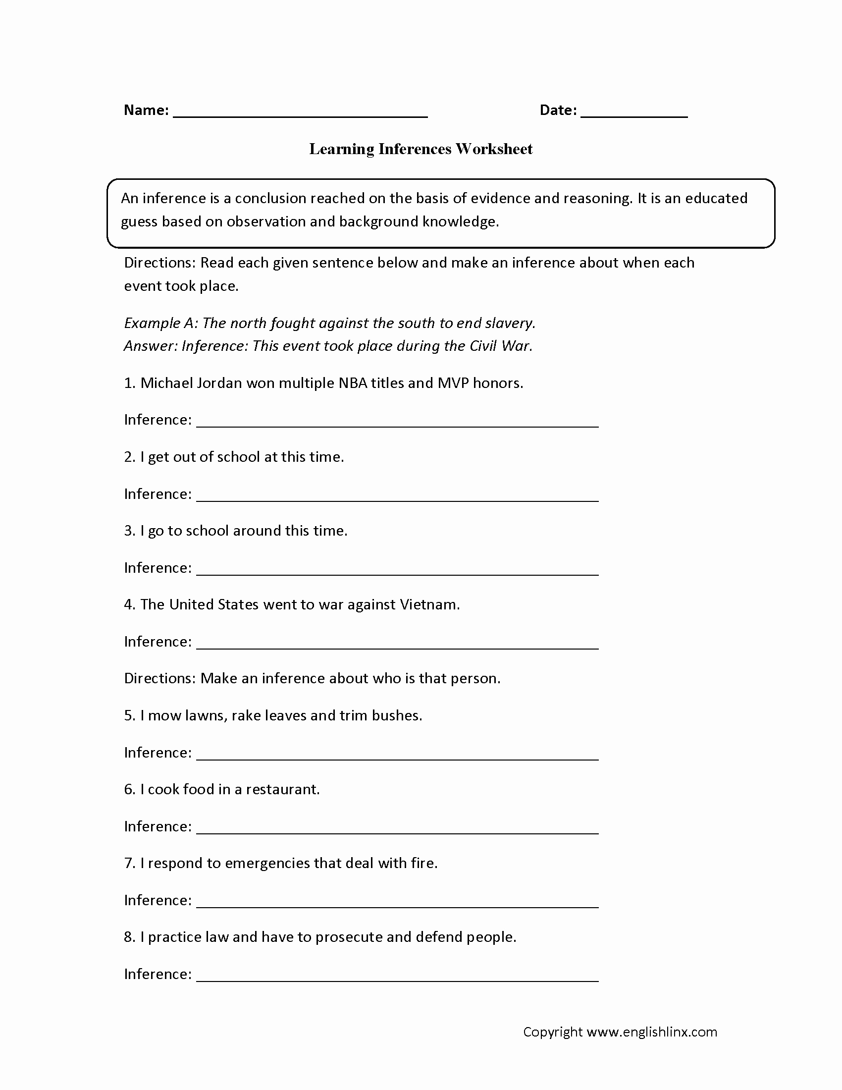Observation and Inference Worksheet Awesome Reading Worksheets