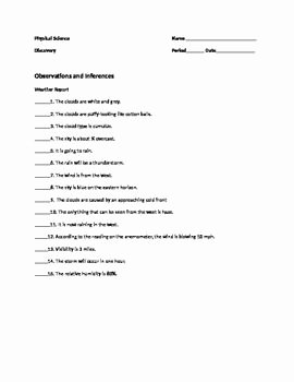 Observation and Inference Worksheet Best Of Difference Between Observation and Inference Worksheet