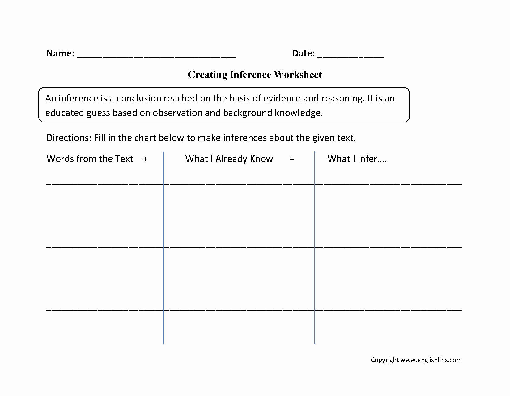 Observation Vs Inference Worksheet