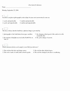 Observation and Inference Worksheet Inspirational Observation and Inference 9th 12th Grade Worksheet