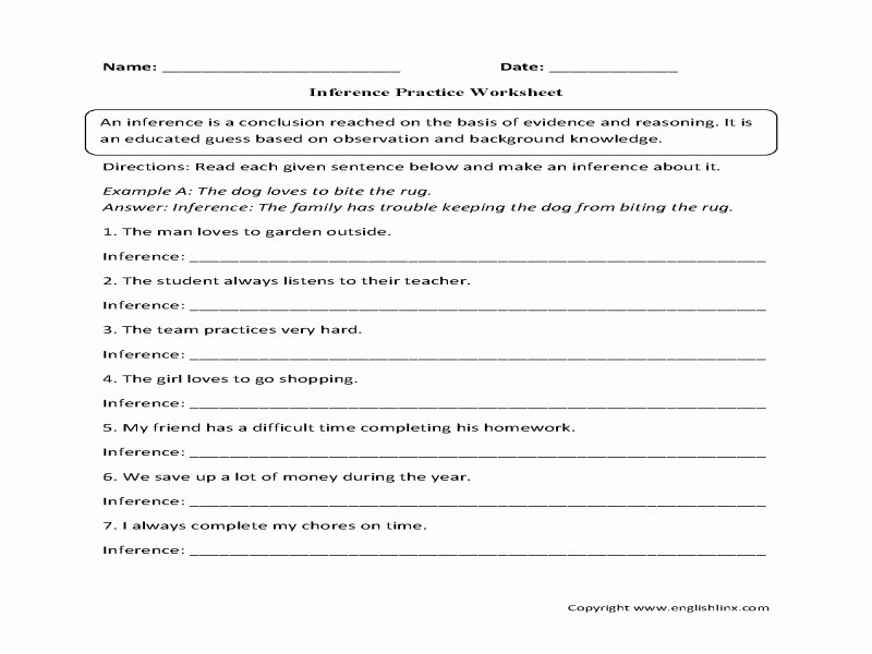 Observation And Inference Worksheet