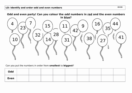 Odd and even Numbers Worksheet Elegant Year 1 Odd and even Worksheet by Missmcc