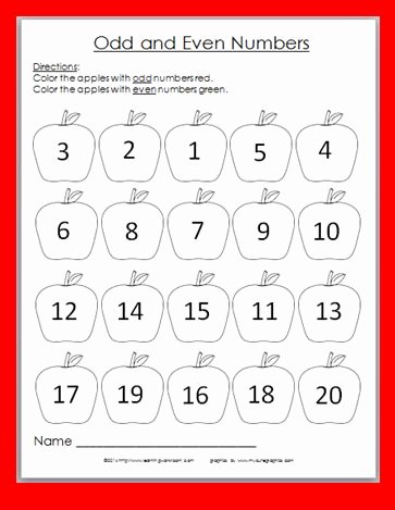 Odd and even Numbers Worksheet Unique Coloring Apples and Fun On Pinterest