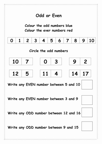 Odds and even Worksheet Awesome Odd and even Worksheet by Ruthbentham