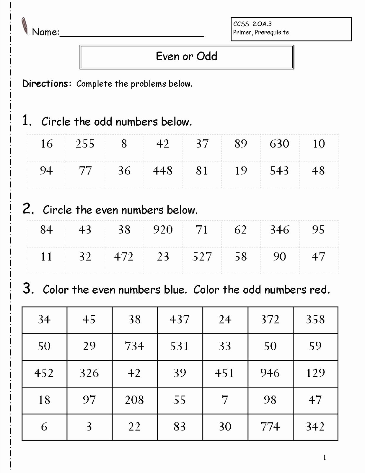 Odds and even Worksheet Beautiful Odd and even Worksheets for Kids