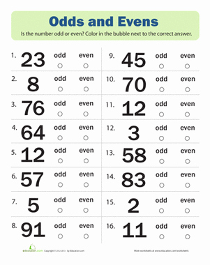 Odds and even Worksheet Beautiful Odds and evens Worksheet