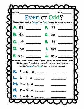 Odds and even Worksheet Best Of even and Odd Number assessment by the Teacher Treasury