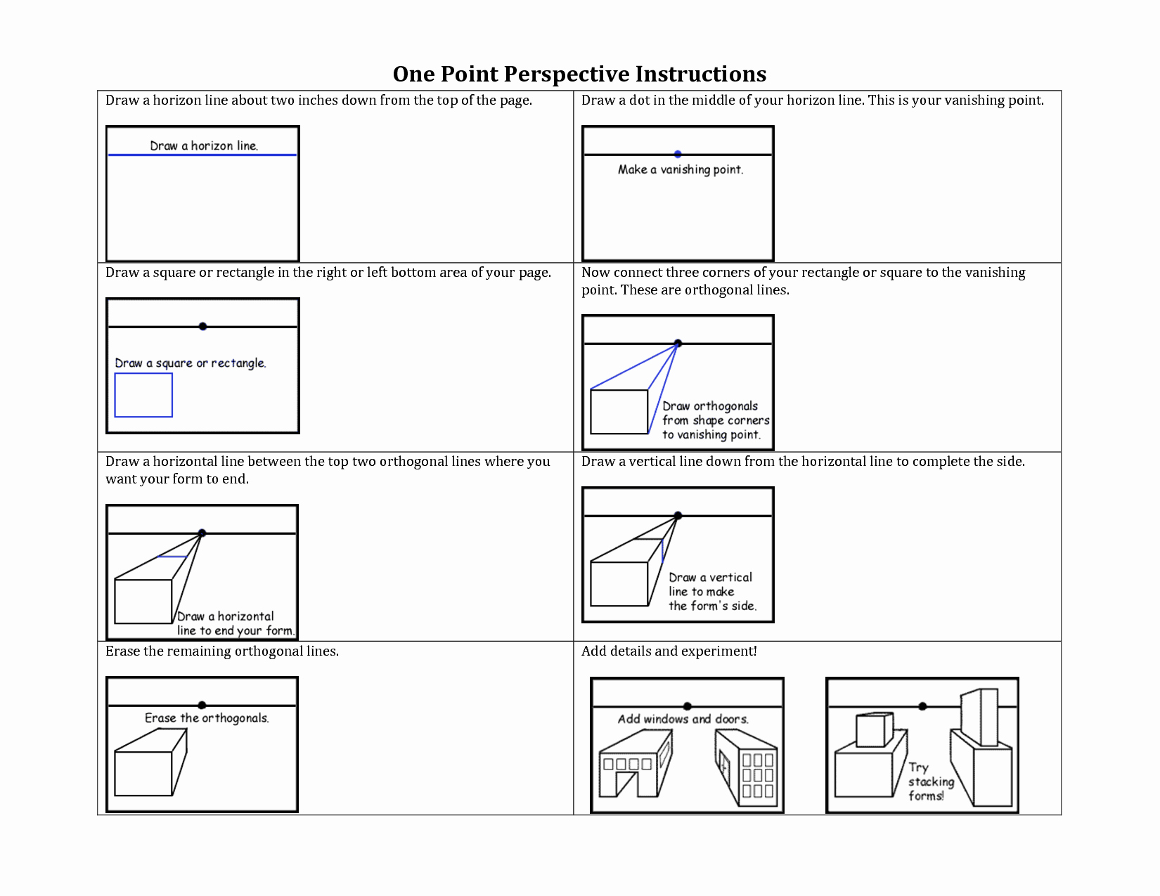 One Point Perspective Worksheet Best Of 1 Point Perspective Worksheet Google Search