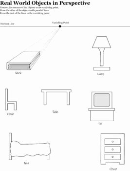 One Point Perspective Worksheet Inspirational E Point Perspective Real Word Objects