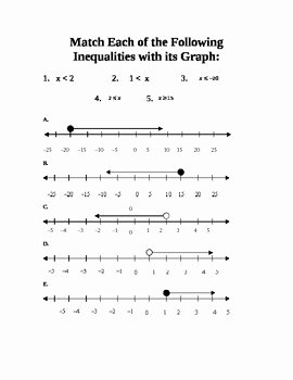 One Step Inequalities Worksheet Best Of Graphing and solving E Step Inequalities Station