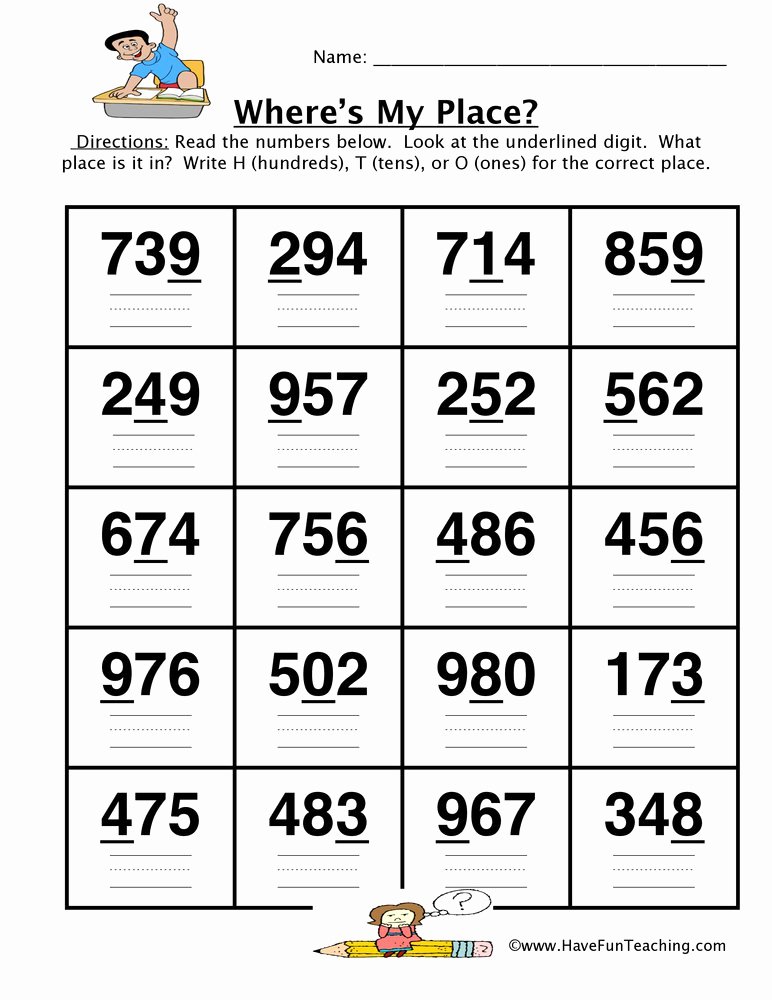 Ones Tens Hundreds Worksheet Awesome Place Value Worksheet Hundreds Tens Es