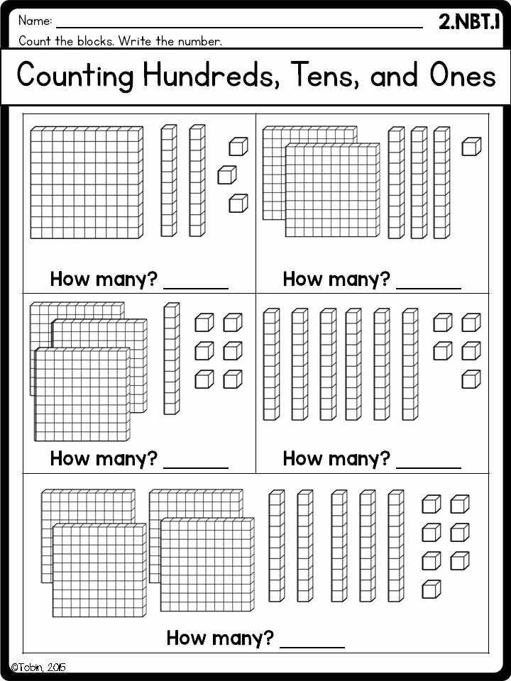 50 Ones Tens Hundreds Worksheet