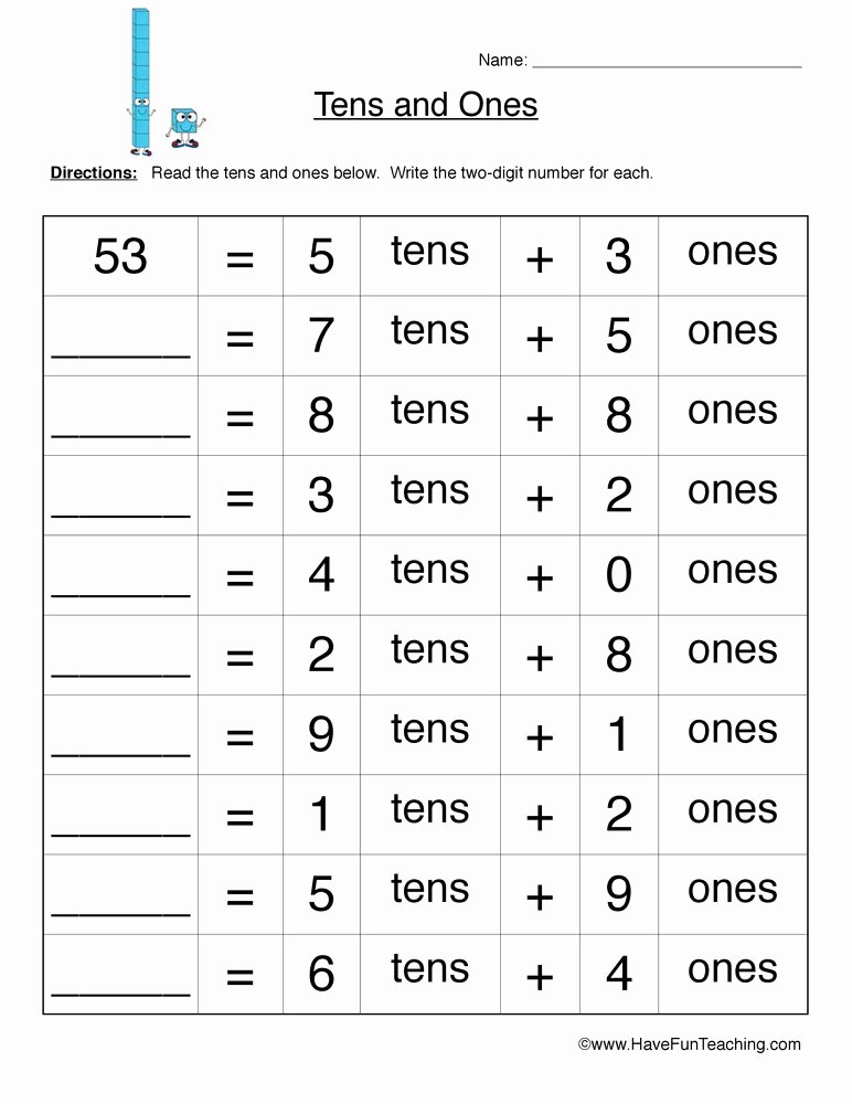 Ones Tens Hundreds Worksheet Fresh Place Value Worksheets Have Fun Teaching