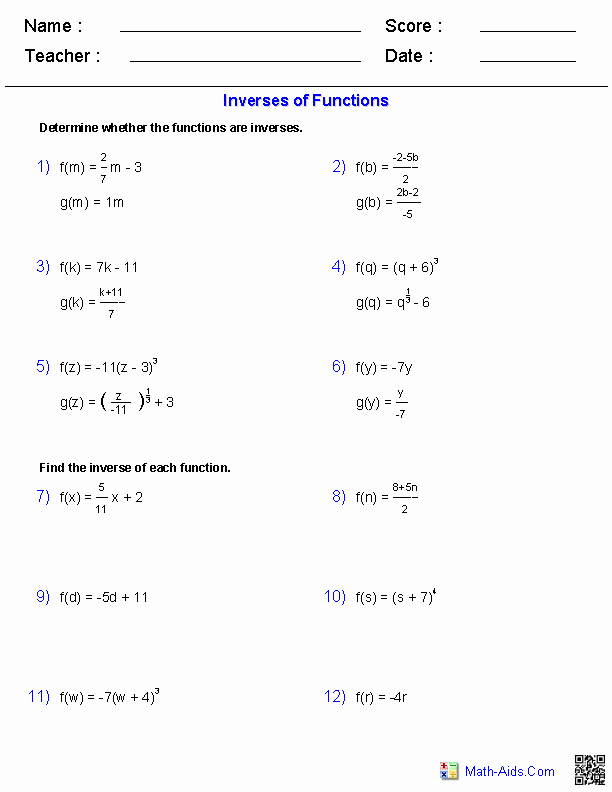 Operations On Functions Worksheet Elegant Algebra 2 Worksheets