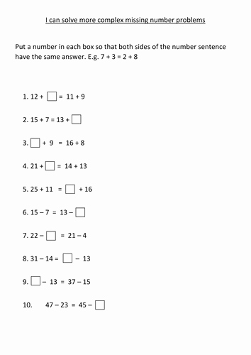 Operations with Complex Numbers Worksheet Beautiful Plex Missing Number Problems All 4 Operations by