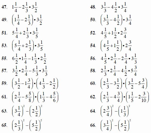 Operations with Complex Numbers Worksheet Unique Exponents and order Of Operations Plex Fractions