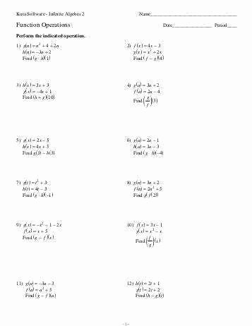 Operations with Functions Worksheet Beautiful Function Operations Worksheet