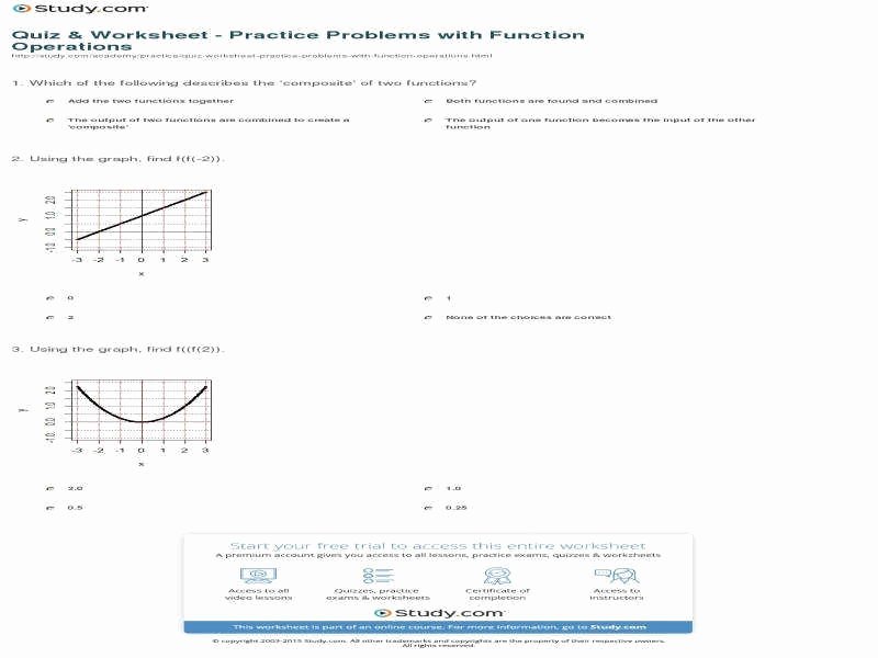 Operations with Functions Worksheet Elegant Function Operations Worksheet