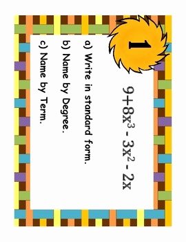 Operations with Polynomials Worksheet Fresh Task Cards Operations with Polynomials by Algebra Antics