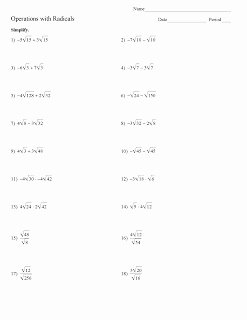 Operations with Radicals Worksheet Elegant Archived Blogs Square Root Worksheets Finally Available