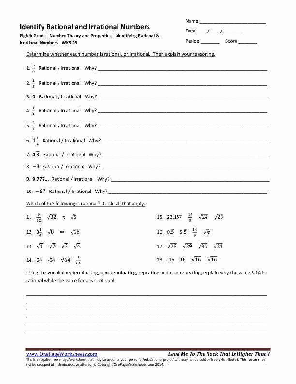 Operations with Rational Numbers Worksheet Beautiful Rational Numbers Worksheet