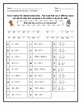 Operations with Rational Numbers Worksheet New 7th Grade Math Mon Core by Math Rocks
